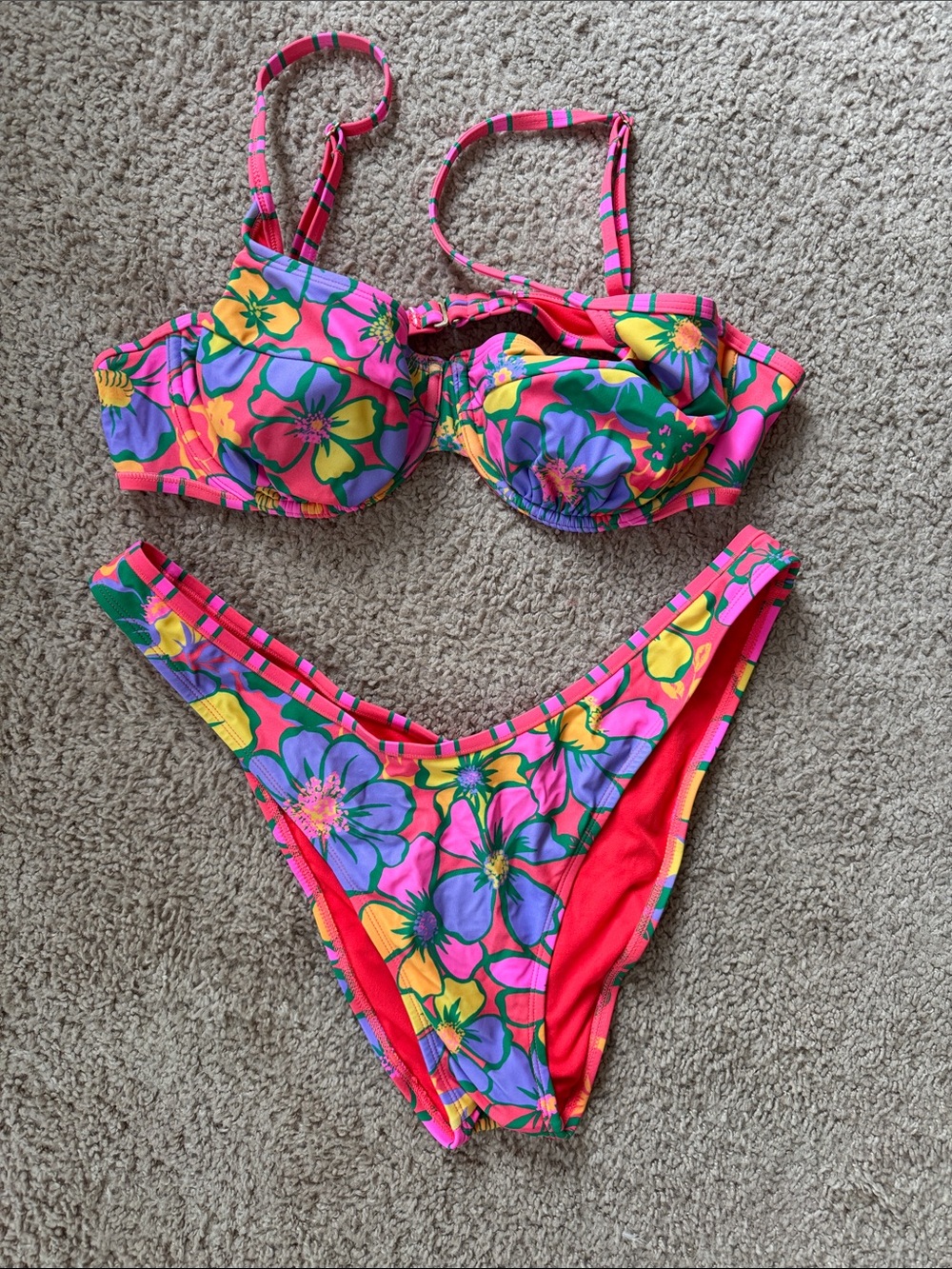 wild fable Pink Floral Underwire Bikini Set